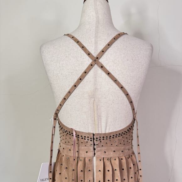 NWT Valentino Suede Studded Fringe Top Runway Collector Rare Balletcore Blush XS - Picture 10 of 16